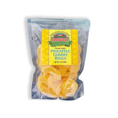 PINEAPPLE-FLAVORED GUMMY RINGS 12 OZ.