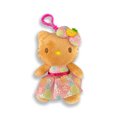 HELLO KITTY - 4" PLUSH WITH PINK DRESS AND KEY RING