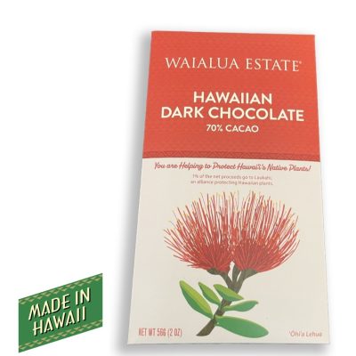 WAIALUA ESTATE DARK CHOCOLATE - 70% CACAO 2 OZ.