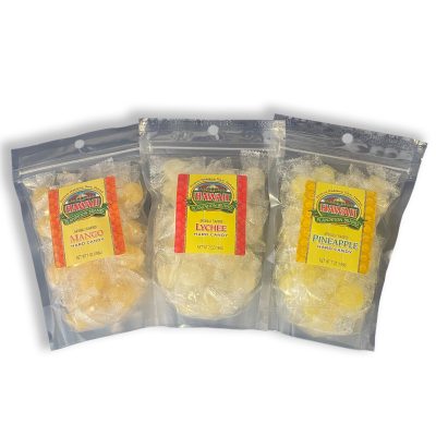 PINEAPPLE, MANGO, OR LYCHEE FLAVORED HARD CANDY 7 OZ.