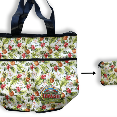 HAWAII PLANTATION FOLDABLE TOTE BAG 12" X 5" X 14"