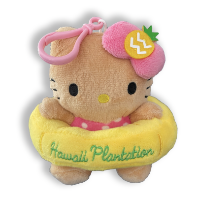 HELLO KITTY - 4" PLUSH WITH PINK SLICE AND KEY RING