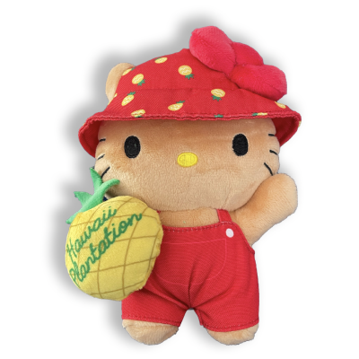 HELLO KITTY - 6" PLUSH WITH RED HAT AND OVERALLS
