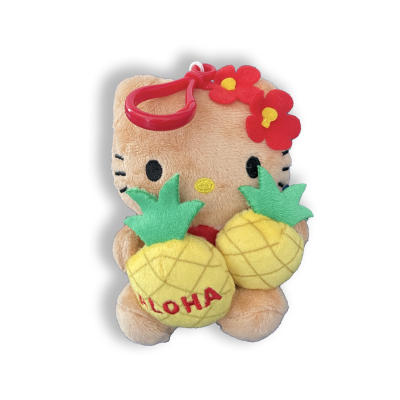 HELLO KITTY - 4" PLUSH WITH TWO PINEAPPLES AND KEY RING