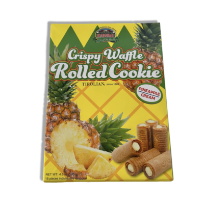 PINEAPPLE CREAM CRISPY WAFFLE ROLLED COOKIE 4.8 OZ BOX
