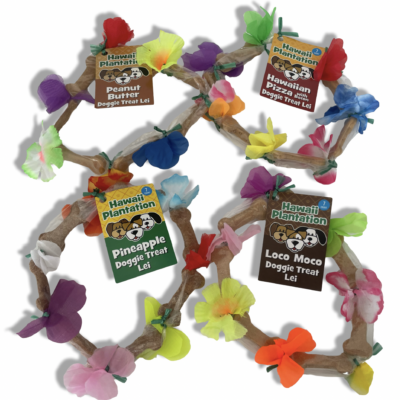 PINEAPPLE DOGGIE TREAT LEI ASSORTED FLAVORS 7 CT